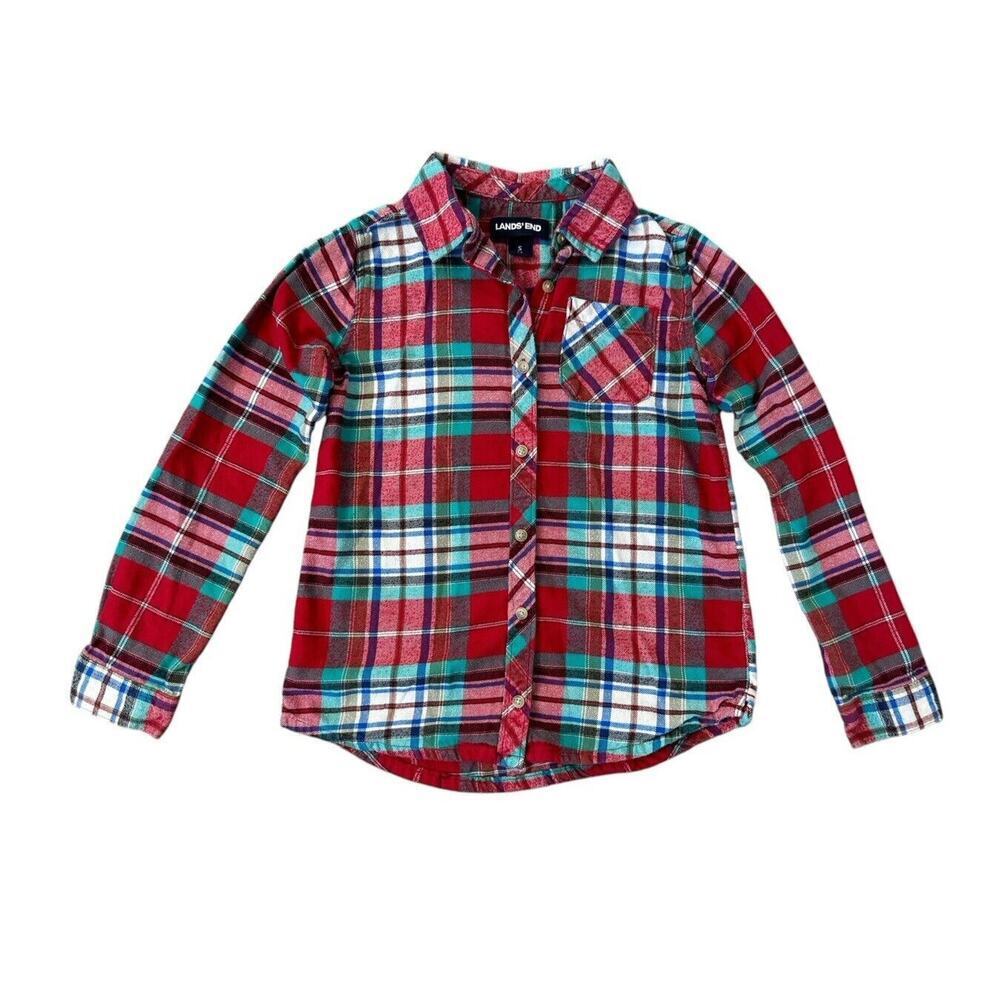 GREEN DAY 90s Punk Rock Retro Vintage Upcycled Plaid Flannel Kids Shirt Sz 7/8 S - Picture 4 of 11